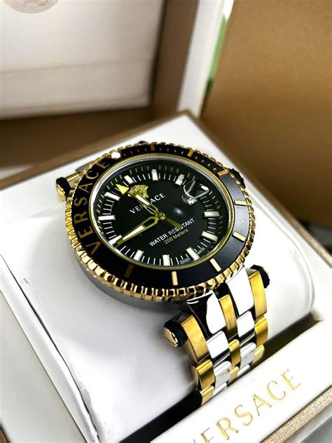 versace v race diver two tone watch